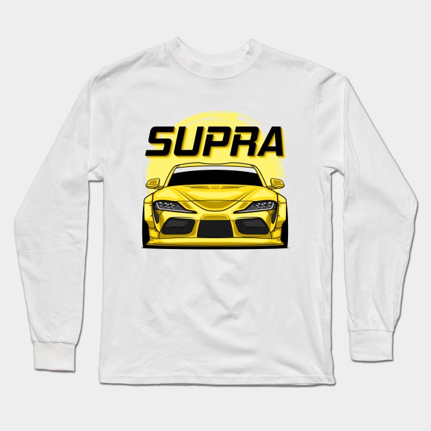 Yellow Supra MK V Long Sleeve T-Shirt by GoldenTuners